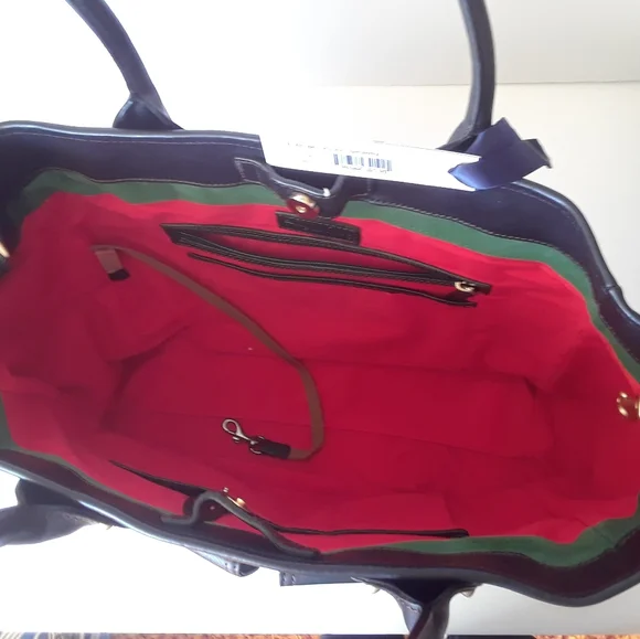 Dooney & Bourke Florentine Pocket Shopper in Black/Black - Picture 8 of 13